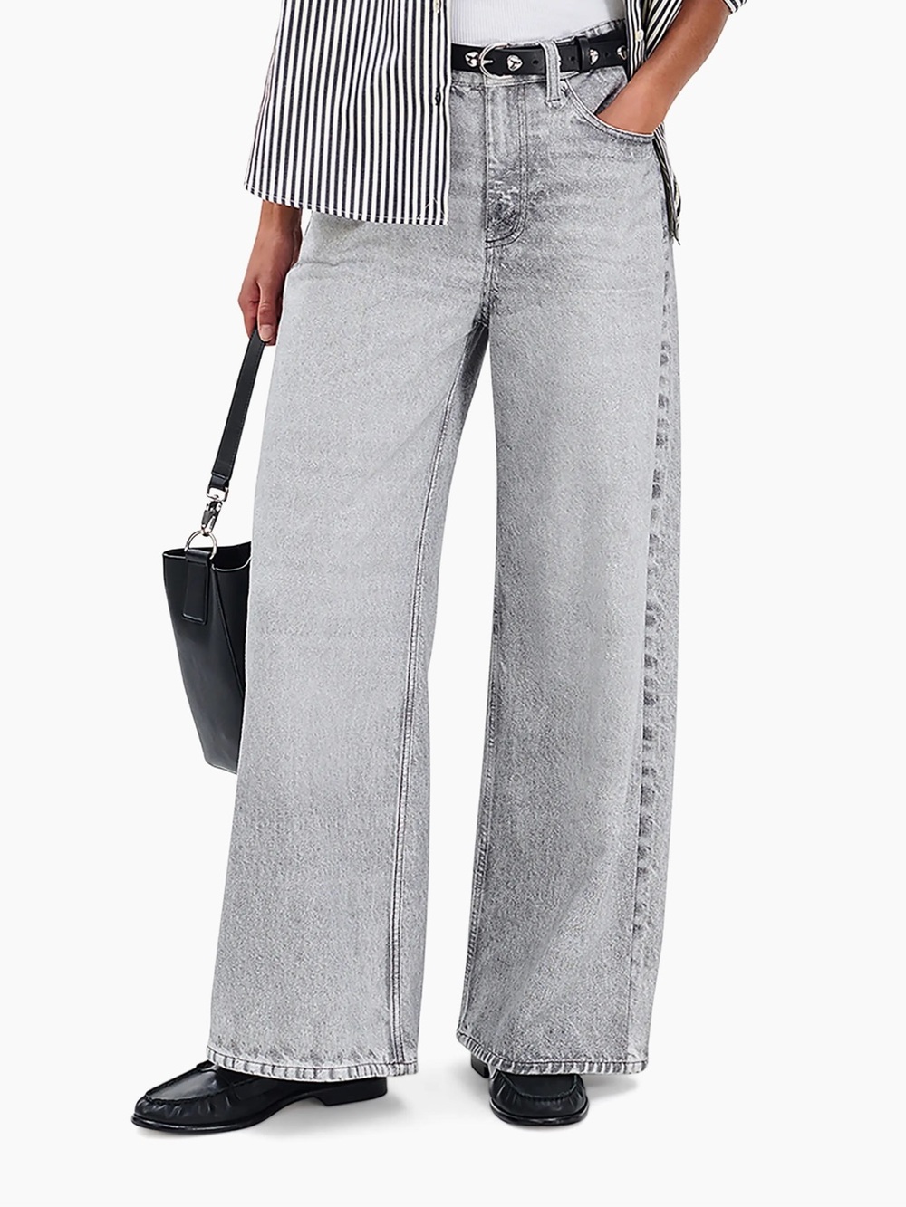 Rag & Bone Miramar Sofie Wide Leg Ankle Jeans Women’s Size 29 Icy Grey NWT - Picture 3 of 17